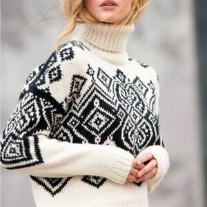 Dale Of Norway Falun women’s turtleneck Sweater White Nordic